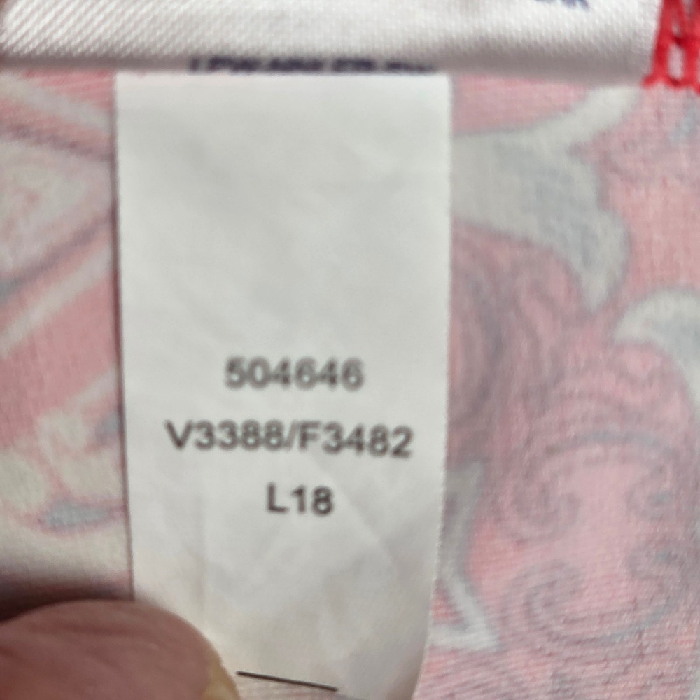 Lands' End Medallion Print Tankini Swim Top 18 Coral White Womens Geometric - Picture 3 of 10